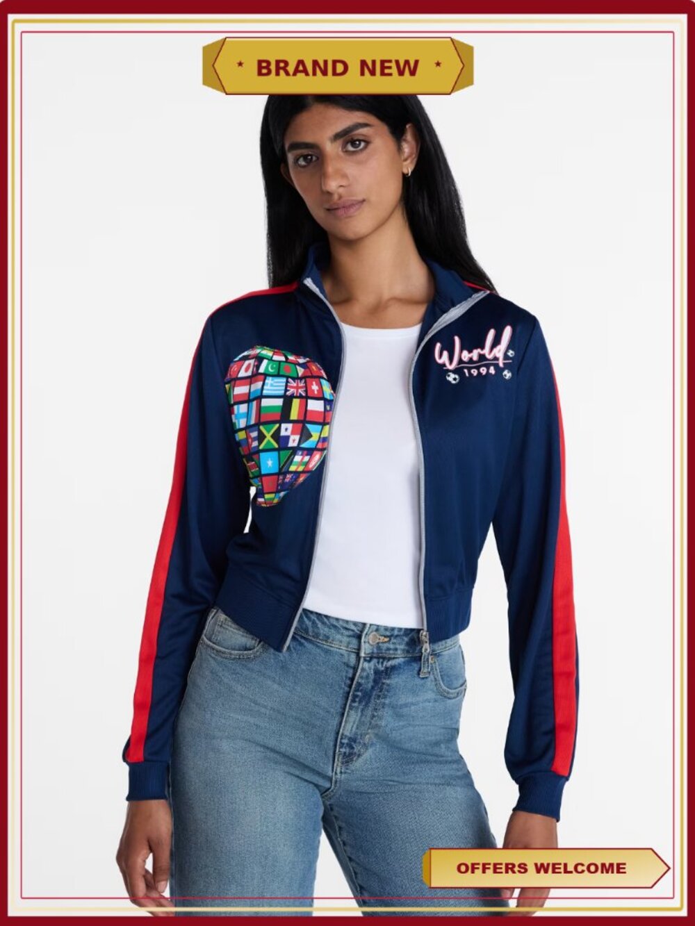 World Cup Women's Zip Up Fashion Jacket Lightweight Layering